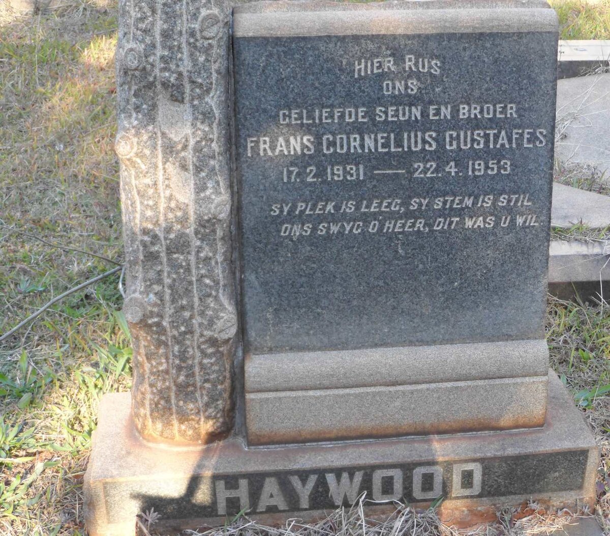 HAYWOOD Frans Cornelius Gustafes 1931-1953