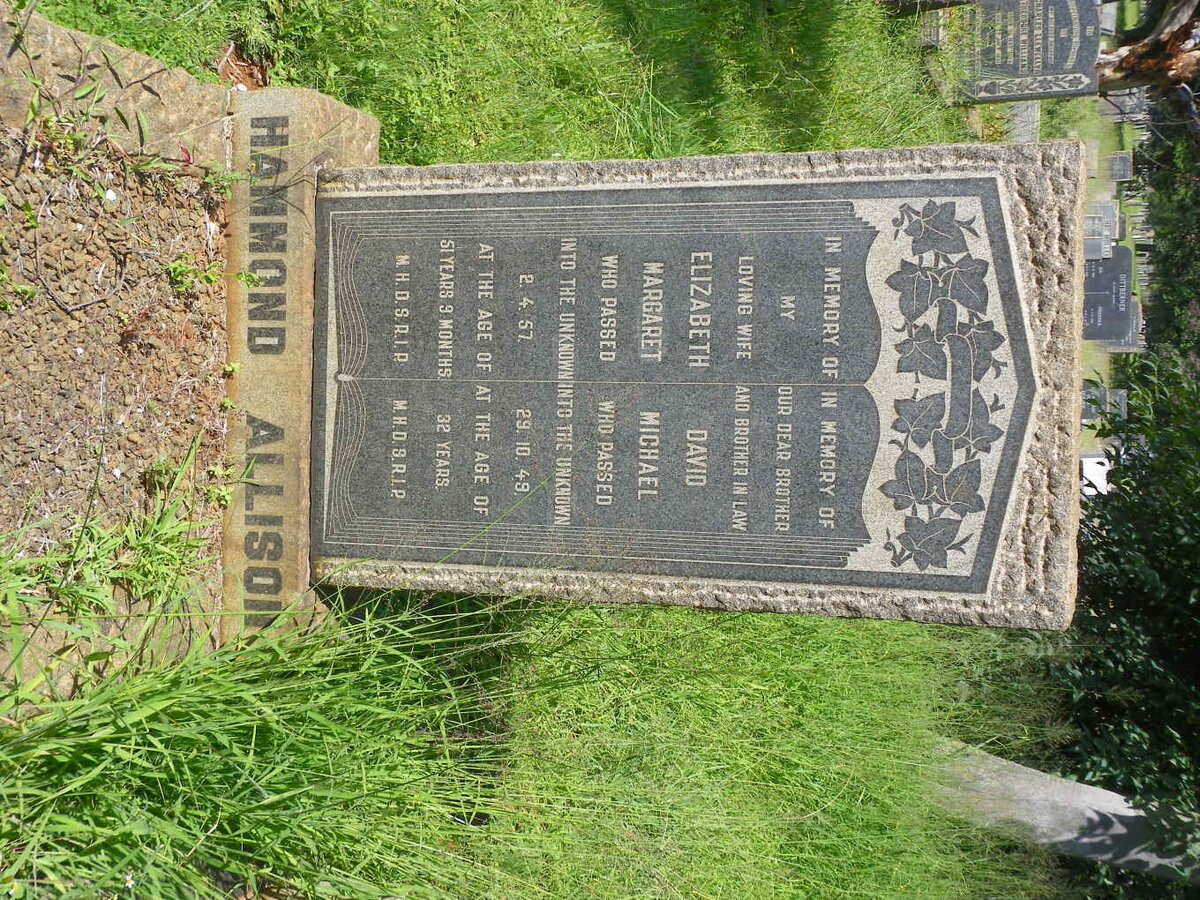 HAMMOND Elizabeth Margaret -1957 :: ALLISON David Michael -1949