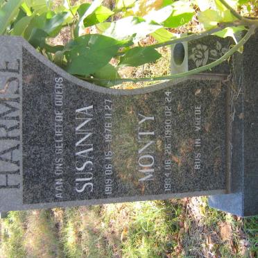 HARMSE Monty 1934-1990 &amp; Susanna 1919-1976