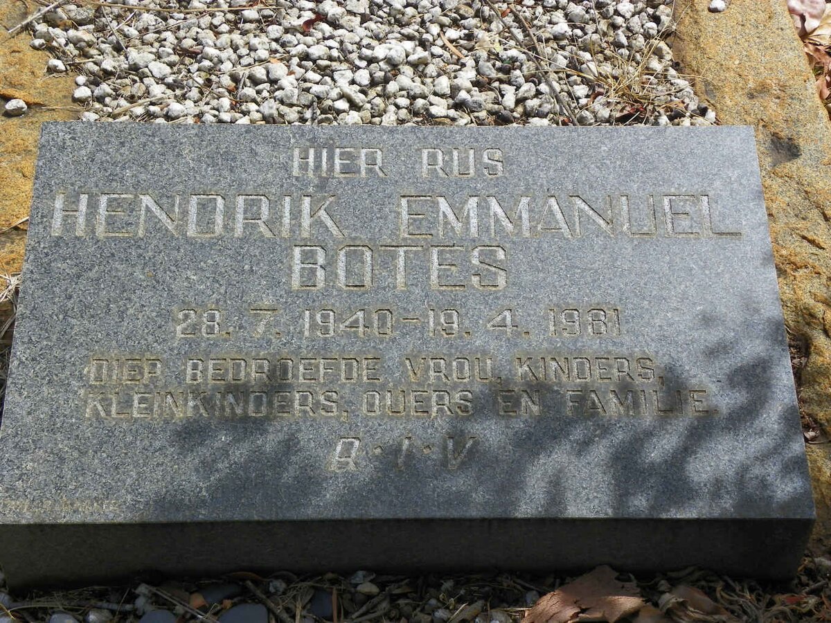 BOTES Hendrik Emmanuel 1940-1961