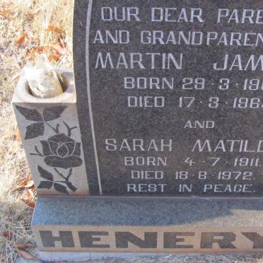 HENERY Martin James 1908-1965 &amp; Sarah Matilda 1911-1972