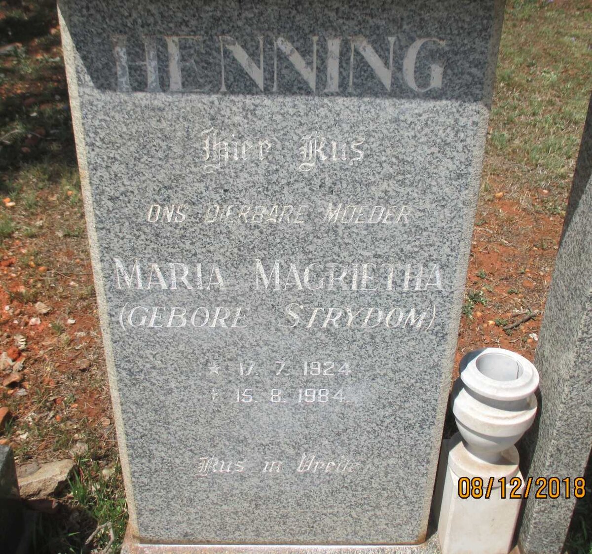 HENNING Maria Magrietha nee STRYDOM 1924-1984