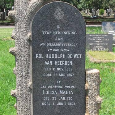 HEERDEN Rudolph De Wet, van 1902-1957 &amp; Louisa Maria 1901-1969