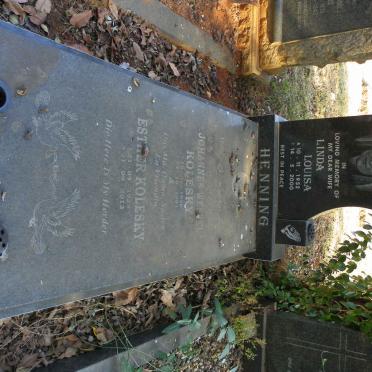 HENNING Linda Louisa 1952-2000 :: KOLESKY Johannes Wessel 1920-1991 &amp; Esther 1935-2013