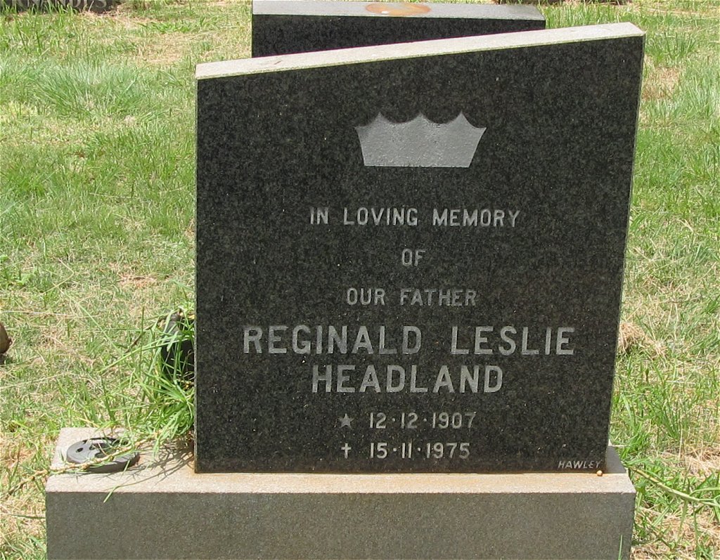HEADLAND Reginald Leslie 1907-1975