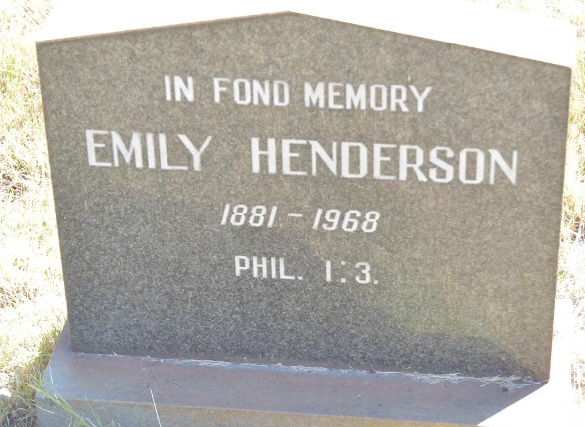 HENDERSON Emily 1881-1968