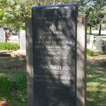 HENDERSON Robert Hugh -1956 &amp; Mattie -1943