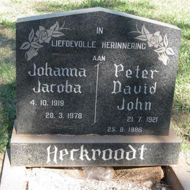 HECKROODT Peter David John 1921-1986 &amp; Johanna Jacoba 1919-1978