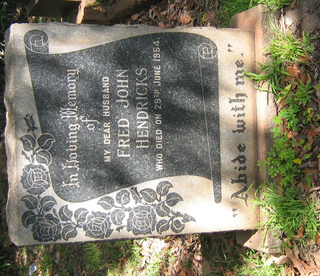 HENDRICKS Fred John -1954