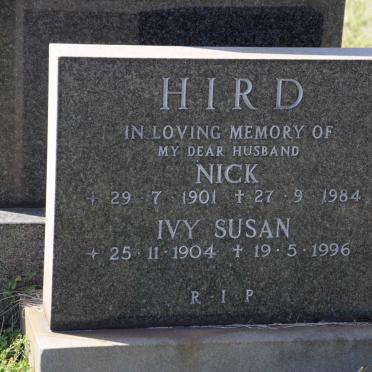 HIRD Nick 1901-1984 &amp; Ivy Susan 1904-1996