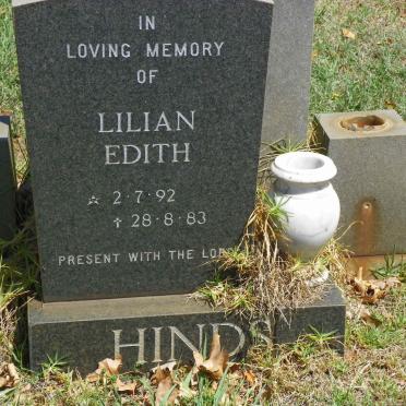 HINDS Lilian Edith 1892-1983