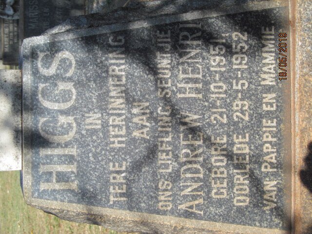 HIGGS Andrew Henri 1951-1952