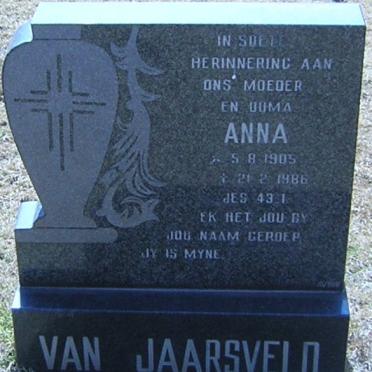 JAARSVELD Anna, van 1905-1986