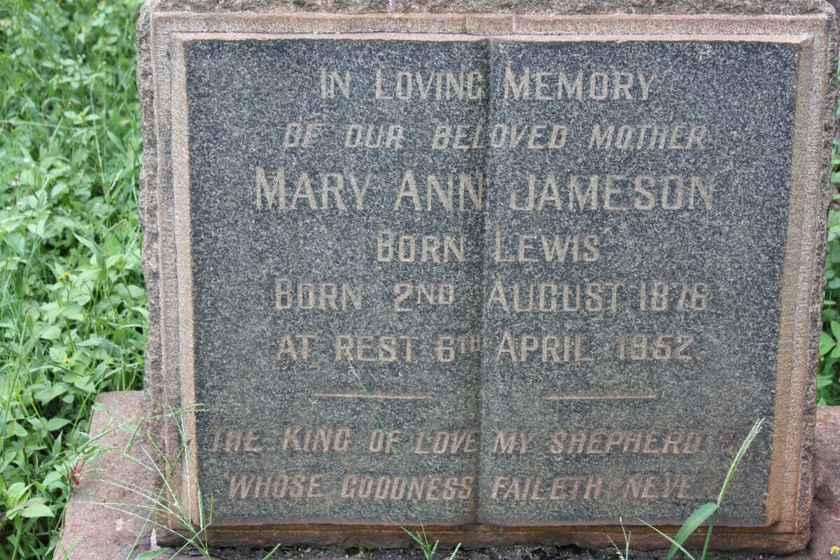 JAMESON Mary Ann nee LEWIS 1876-1952