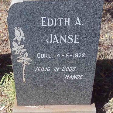 JANSE Edith A. -1972