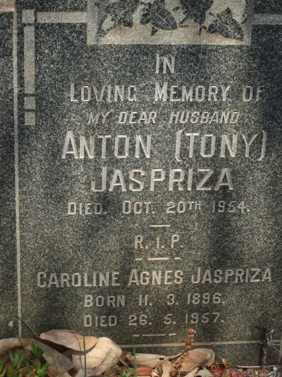 JASPRIZA Anton -1954 :: JASPRIZA Caroline Agnes 1896-1957