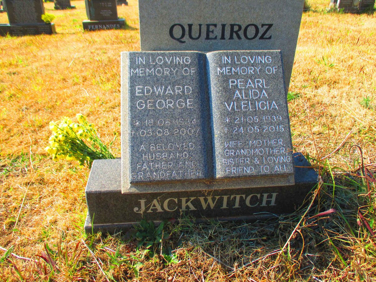 JACKWITCH Edward George 1934-2007 &amp; Pearl Alida Vlelicia QUEIROZ 1939-2015