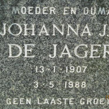 JAGER Johanna J.E., de 1907-1988