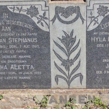 JANSEN Johannes Godfried 1889-1961 &amp; Hyla Magdalena Hendrina 1885-1957