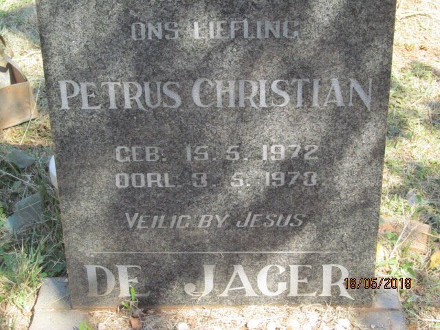 JAGER Petrus Christian, de 1972-1973