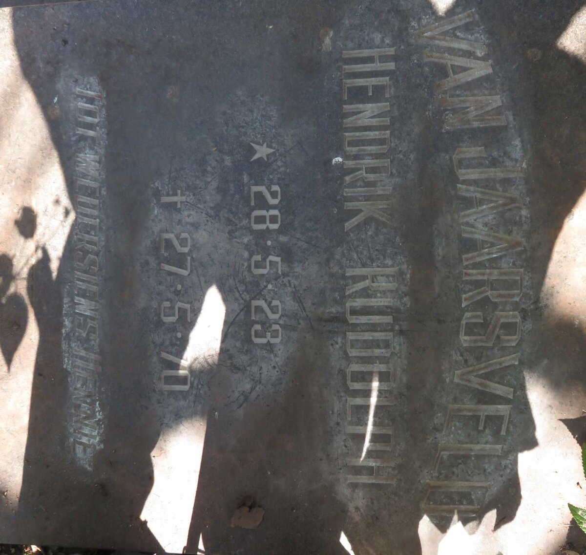 JAARSVELD Hendrik Rudolph, van 1923-1970