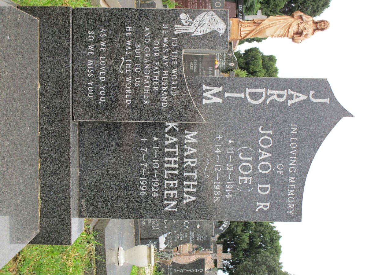 JARDIM Joao D.R. 1914-1988 &amp; Martha Kathleen 1924-1996