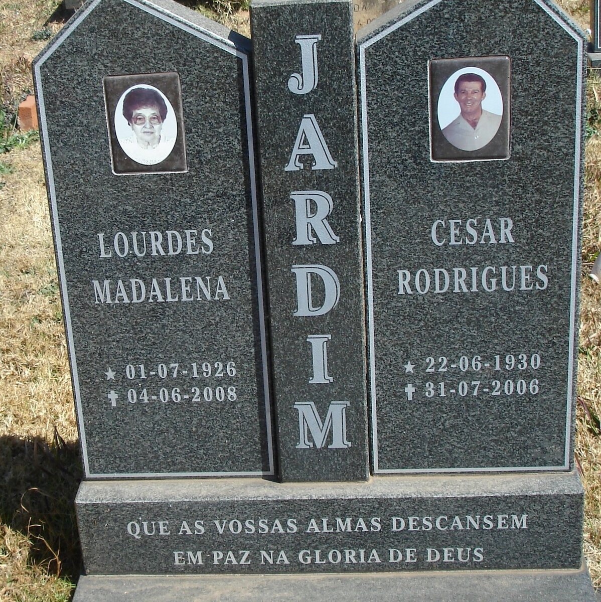 JARDIM Cesar Rodrigues 1930-2006 &amp; Lourdes Madalena 1926-2008