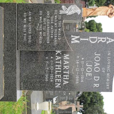 JARDIM Joao D.R. 1914-1988 &amp; Martha Kathleen 1924-1996