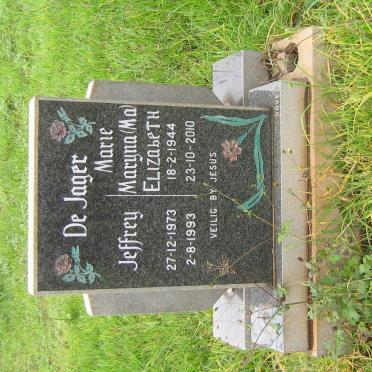 JAGER Marie Maryna Elizabeth, de 1944-2010 :: DE JAGER Jeffrey 1973-1993