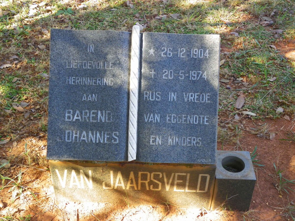 JAARSVELD Barend Johannes, van 1904-1974