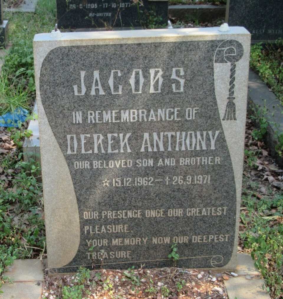 JACOBS Derek Anthony 1962-1971