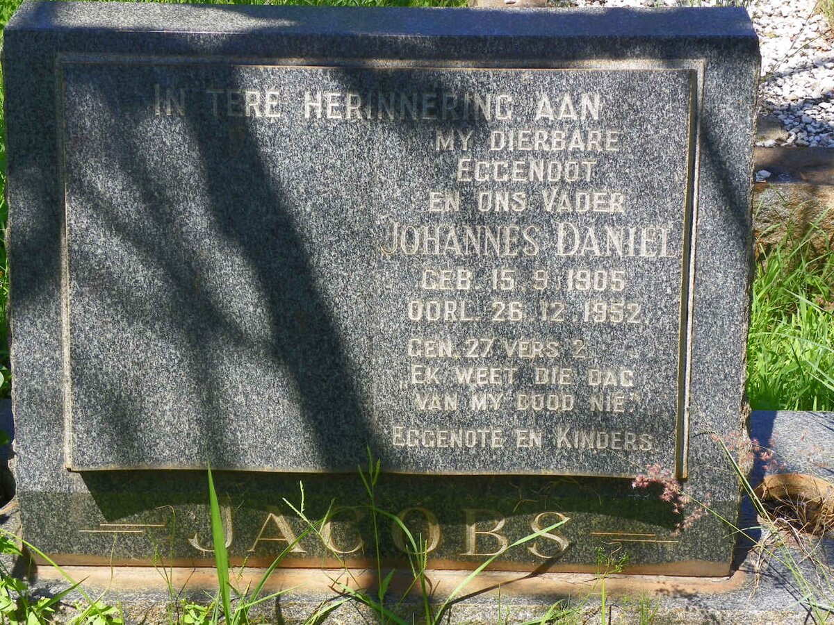 JACOBS Johannes Daniel 1905-1952