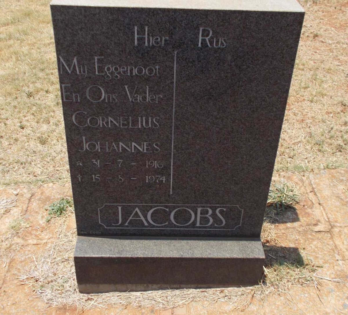 JACOBS Cornelius Johannes 1916-1974