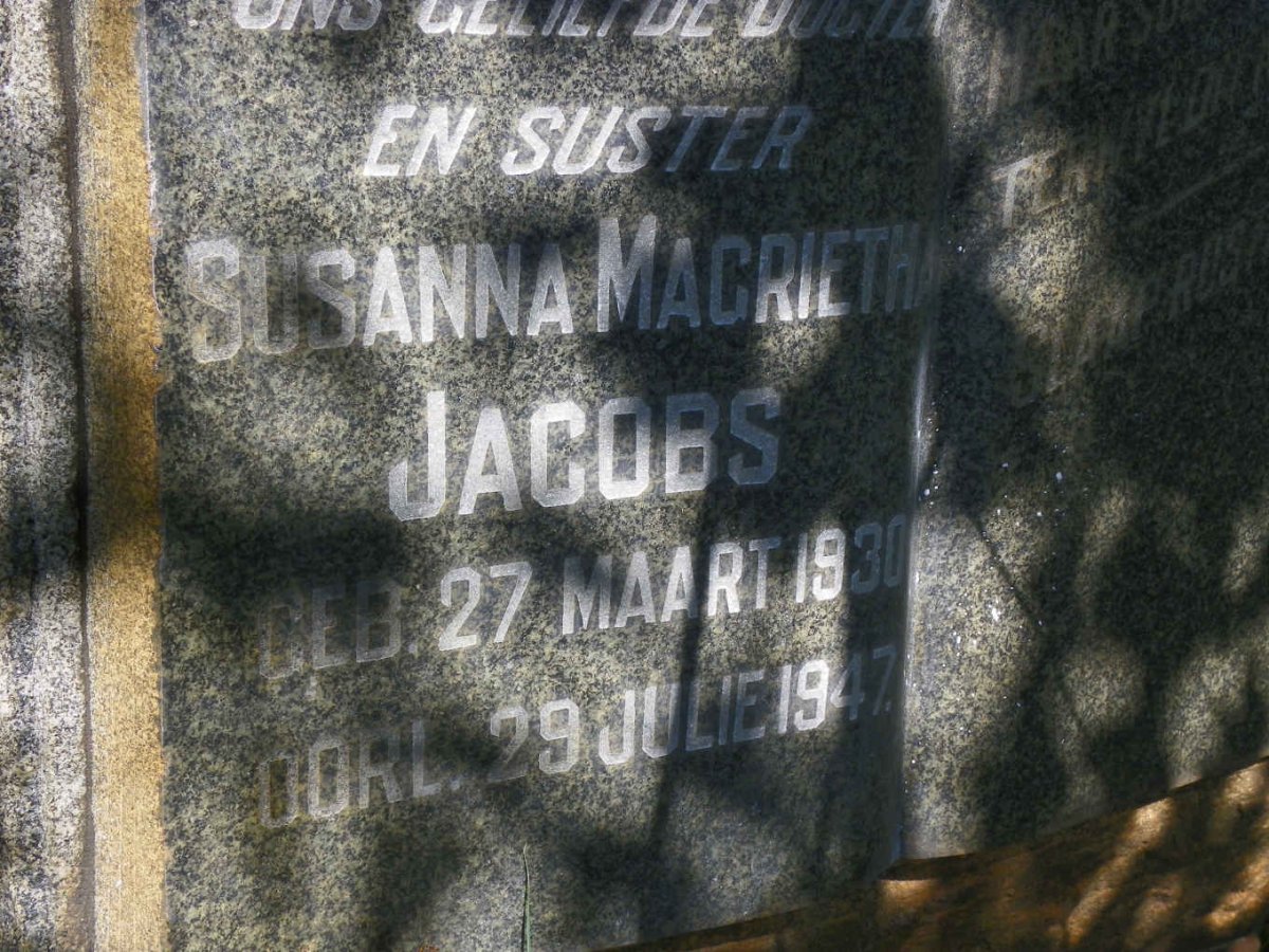 JACOBS Susanna Magrietha 1930-1947