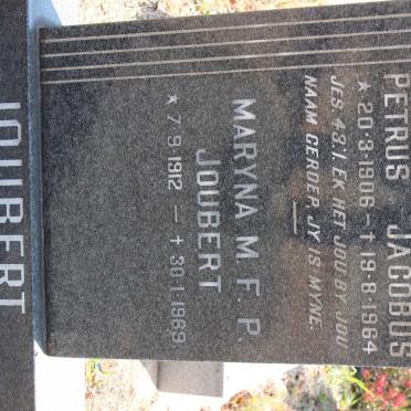 JOUBERT Petrus Jacobus 1906-1964 &amp; Maryna M.F.P. 1912-1969