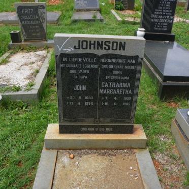 JOHNSON John 1893-1976 &amp; Catharina Margaretha 1902-1985