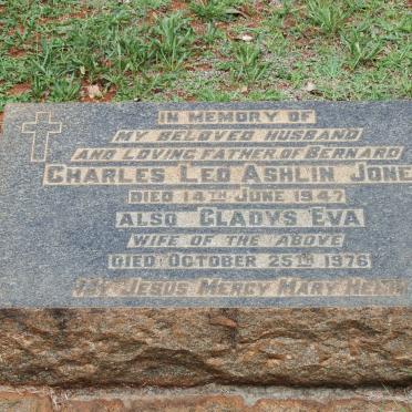 JONES Charles Leo Ashlin -1947 &amp; Gladys Eva -1976