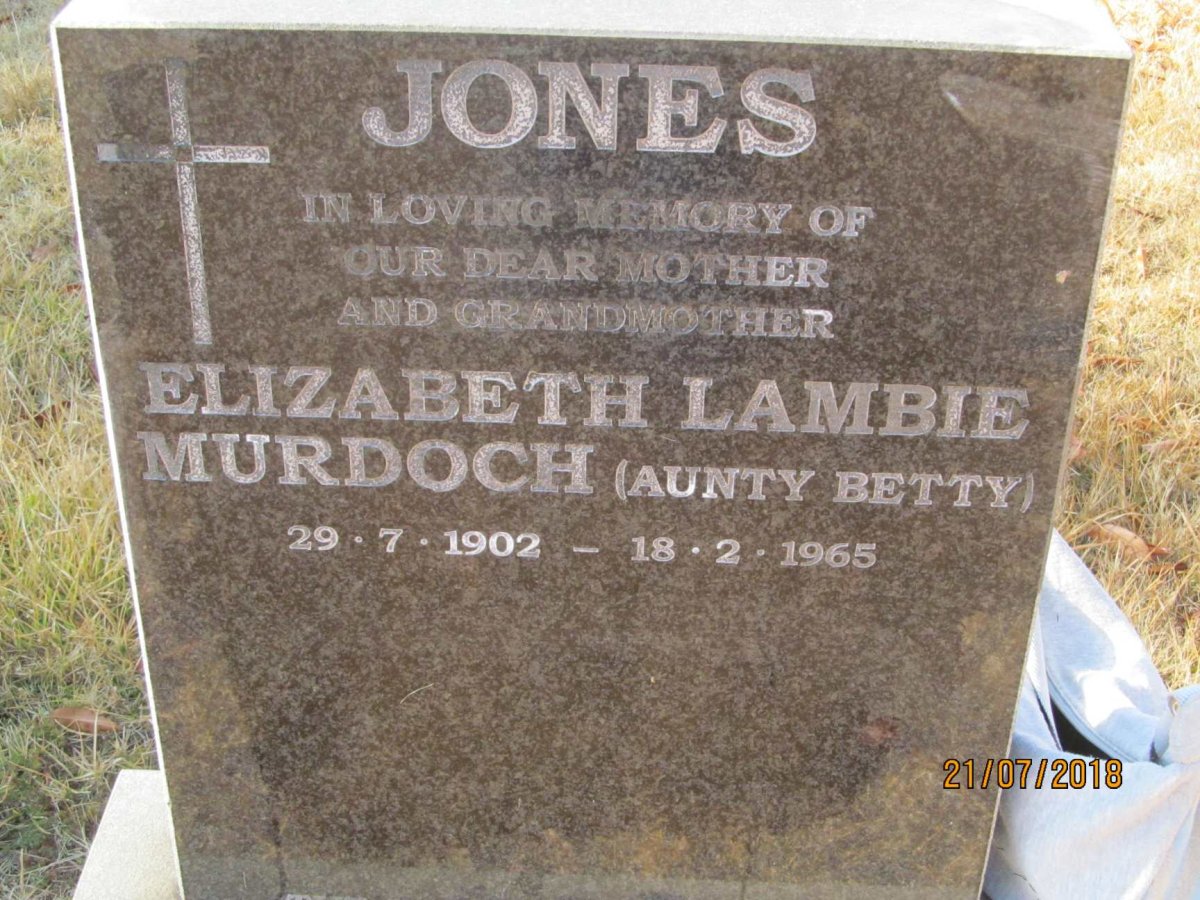 JONES Elizabeth Lambie Murdoch  1902-1965