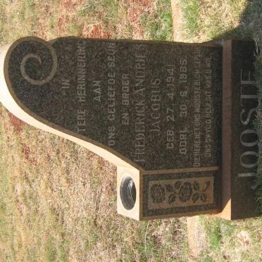 JOOSTE Frederick Andries Jacobus 1941-1965