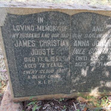 JOOSTE James Christian -1955 &amp; Anna Johanna CONRATH -1972