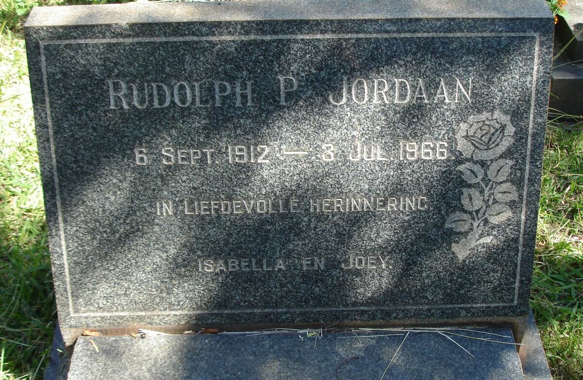 JORDAAN Rudolph P. 1912-1966