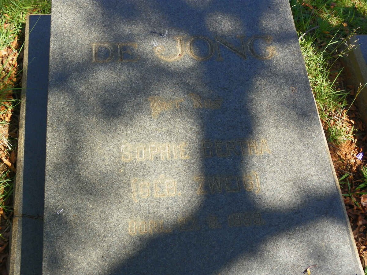 JONG Sophie Bertha, de nee ZWEIG -1959