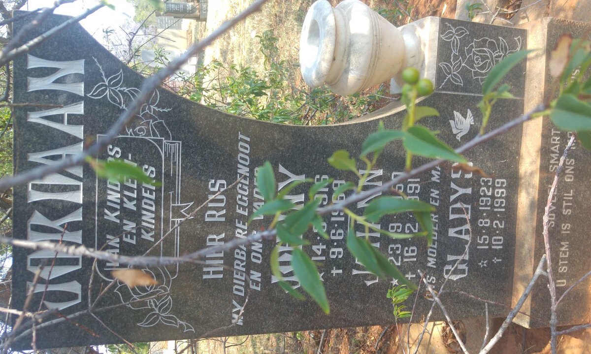 JORDAAN Johnny 1916-1969 &amp; Gladys 1923-1999 : JORDAAN Johann 1950-1991