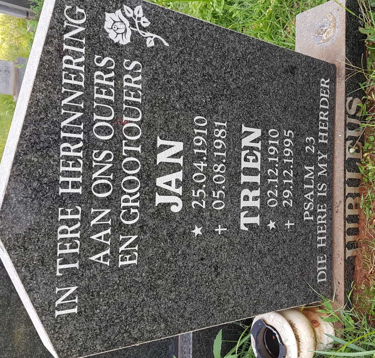 JUBILEUS Jan 1910-1981 &amp; Trien 1910-1995