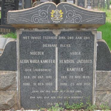 KAMFFER Hendrik Jacobus 1879-1952 &amp; Alida Maria LAUBSCHER 1881-1960