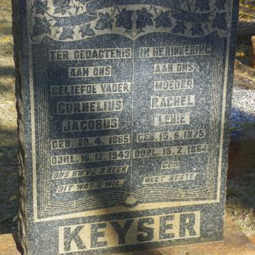 KEYSER Cornelius Jacobus 1865-1943 &amp; Rachel 1875-1964