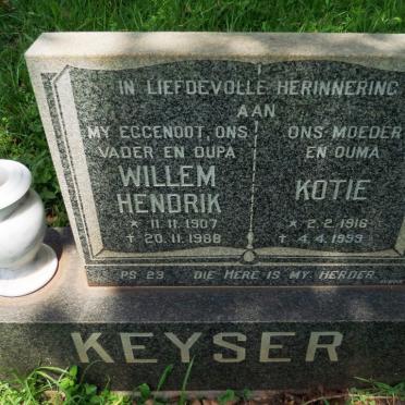 KEYSER Willem Hendrik 1907-1988 &amp; Kotie 1916-1999