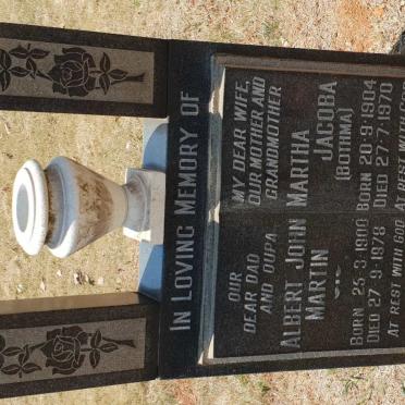 KIESER Albert John Martin 1900-1978 &amp; Martha Jacoba BOTHMA 1904-1970