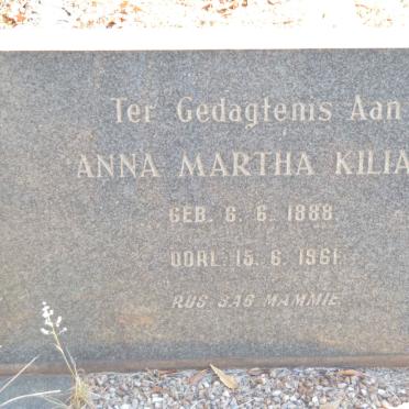 KILIAN Anna Martha 1888-1961