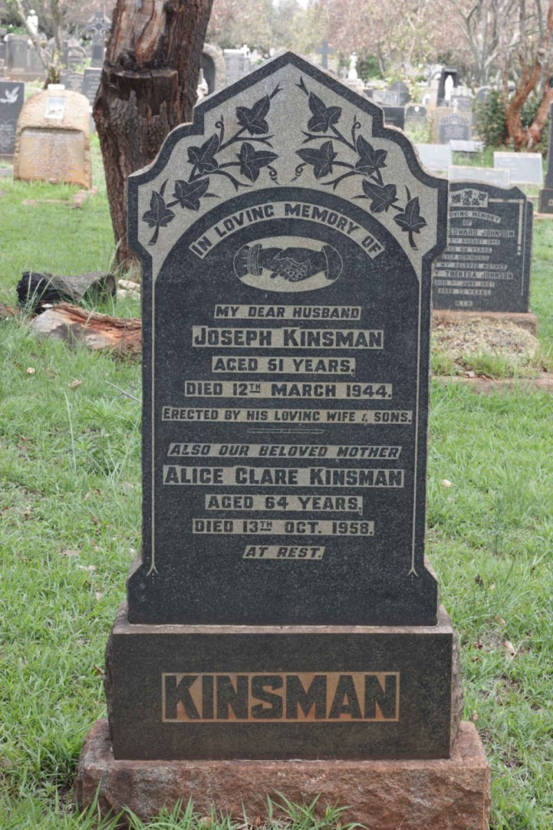 KINSMAN Joseph -1944 &amp; Alice Clare -1958